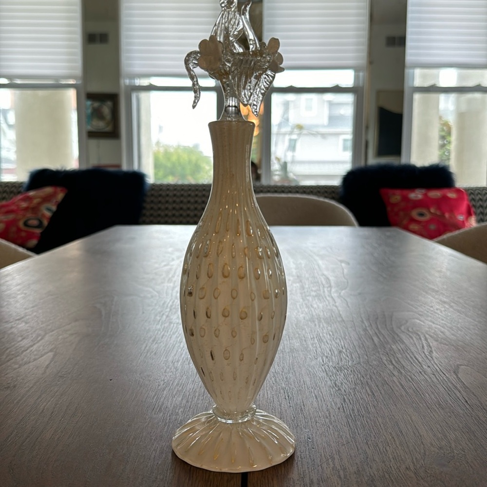Salviati Venetian glass bottle with stopper